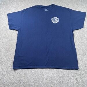 Old Guys Rule Mens 2XL Navy Blue Honoring Our Veterans Graphic T-Shirt Cotton